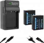 2 x Blumax aku &uuml;hilduv Fujifilm NP-W126s [1140 mAh] + laadija Fuji NP-W126 X-A1 X-A7 X-E5 X-H1 X-M5 / X-Pro3 X-S10 X-T3 X-T30 III X-T200 jaoks.