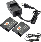 DSTE 2-pack varuaku ja DC121U reisilaadija komplekt GoPro AHDBT-001 HERO GoPro HERO2 digikaamerale nagu GoPro AHDBT-001 AHDBT-002