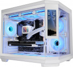 Mars Gaming MC-3TCORELCDM Micro-ATX m&auml;ngukapp, kohandatav 7,2-tolline IPS-ekraan, kolmekordne karastatud klaas, kahe kambri struktuur, kuni 360 mm vedelikjahutuse tugi, valge