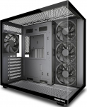 MUSETEX Y6 arvutikarbi eelinstallatsioon 4 mitte-LED ventilaatorit, ATX Mid Tower arvutikarbi, ATX korpus Type-C, 270&deg; t&auml;isvaade karastatud klaasiga, must
