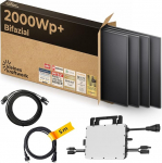 Kleines Kraftwerk 2000 W r&otilde;duelektrijaam XL komplekt - 800 W inverter WiFi ja Bluetoothiga, 4 x 500 W bifaasilised p&auml;ikesemoodulid, 5 m kaabel, pistikupesa - P&auml;ikeses&uuml;steem r&otilde;dul ilma klambrita