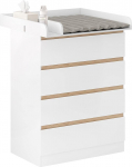 WOLTU Changing Table with Removable Changing Mat, Baby Changing Table, Changing Rack, Chest of Drawers with 4 Drawers, Height 110 cm, White