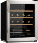 Klarstein Wine Refrigerator, Drinks Fridge Slim, Fridge with Glass Door, Drinks Refrigerators Freestanding, Wine Fridge Small, Wine Refrigerators 1 Zone, UV Protection, 5-18&deg;C, 16 Bottles