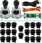 Arcade m&auml;ng 2 m&auml;ngija kontroller DIY komplekt nupud Cherry MX mehaaniline klaviatuur must l&uuml;liti Matt Frosted 8 Way Fighting Joystick Zero Delay USB kodeerija PC MAME Raspberry Pi jaoks