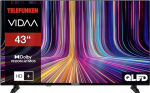 TELEFUNKEN QLED TV 43-tolline Smart TV VIDAA QU43VP750S 4K TV UHD, HDR TV Dolby Vision, Dolby Atmos, kolmekordne tuuner ja 6 kuud HD+ kaasas, LED TV, must