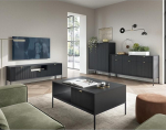 Home Furniture Set Wall Unit Black Base Frame 4 Pieces 1 Highboard 1 Sideboard 1 Coffee Table 1 Lowboard