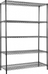 Land Guard 5-tasandiline riiulite &uuml;ksus must 48 "L x 20" W x 72 "H Raske terasest materjalist riiulid - iga &uuml;ksus toetab 350 naela traatriiulid sobivad laoruumidesse, kabinettidesse, k&ouml;&ouml;kidesse jne.