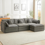 JIEXI nurgadiivanid ja diivanid, nurgadiivan magamisfunktsiooniga, modulaarne nurgadiivan, U-kujuline elamismaastik, L-kujuline nurgadiivan, diivanile, elutuppa, magamistuppa, kontorisse, korterisse, Corduroy kangas