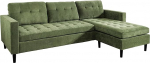 Riess Ambiente Stockholm Retro nurgadiivan, 220 cm, roheline koordikangas, vedrumaterjal, 3-kohaline diivan.