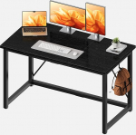 JUMMICO kirjutuslaud 120 x 60 x 75 cm, arvutilaua reguleeritavate jalgadega, konksudega, 60 kg kandev&otilde;imega ja veekindla plaadiga, ruumikasse kodukontorisse, kontorisse, must