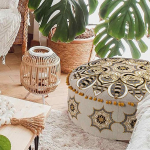 T&auml;idetud Maroko jope Ottomani kate 60 x 20 cm - Boho Deco lemmikloomade voodi Jalgpadi istmepadi Jope koos k&auml;sit&ouml;&ouml;ruumi dekoratsiooniga meditatsiooniks, joogaks ja &scaron;ikiks