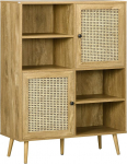 HOMCOM K&otilde;rge raamaturiiul 2 ukse ja 4 kambriga puidust ja teraviljast alusel 90 x 32,5 x 120 cm (L x S x K)