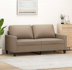 Mengtu 2-kohaline diivan Kahekohaline diivan Diivan Lounge diivan Relax diivan Polsterdatud diivan K&uuml;lalissohv Diivan Leinasohv diivan elutuppa Magamistuba K&uuml;lalistetuba Cappuccino Brown 140 cm Faux Leather