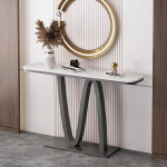 Moderner Konsolentisch f&uuml;r den Eingangsbereich, Flurdekor, stilvoller Grauer Dekotisch f&uuml;r Wohnzimmer und Eingangsbereich, 100 cm, perfekt f&uuml;r die Organisation des Eingangsbereichs