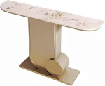 Konsolentische f&uuml;r den Eingangsbereich, moderner Eingangstisch, Flurtisch aus Kunstmarmor, mit Sofatisch mit Metallrahmen, f&uuml;r Wohnzimmer, Flur, Eingang