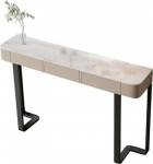 Industrieller Eingangskonsolentisch mit Schubladen - Einzigartiger Akzenttisch f&uuml;r Wohnzimmer, Flur und Eingangsbereich - Stilvolles schwarzes Design (63" x 11,8")