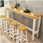 Moderner Konsolentisch mit rechteckiger Basis, Wandfl&auml;chen, seitlicher Flur, Eingangsbereich, moderner rechteckiger Stehtisch aus Holz in Thekenh&ouml;he f&uuml;r die Hausbar, 120 x 30 x 100 cm, helle