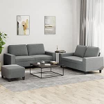 3-teiliges Sofaset, dunkelgrauer Stoff mit robuster Struktur und komfortablem Sitz, ideal f&uuml;r Wohnzimmer und Wohnzimmer, vielseitiges und langlebiges Design f&uuml;r Entspannung und Unterhaltung