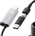 Hagibis USB 3.0 videokaart koos 100W PD, HDMI kuni USB A/USB C kaabel 1080P @ 60fps YUY2 MJPEG MS2130 for Quest 3 VR Switch PS4/5 Live Broadcast, Gaming, Streaming, Recorder