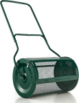 COSTWAY Compost Spreader 80 L, Peat Shaker with U-Handle, Fertiliser Shaker Lawn Garden, Garden Shaker for Fertiliser & Seedlings, Metal Composter, Seed Shaker with Mesh Basket, Hand Shaker (Green)