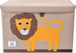 CLCROBD Foldable Large Toy Chest for Kids with Hinged Lid Collapsible Stuffed Animal Storage Organizer Box Basket Chest for Toddlers Kids and Baby Room (Lion)