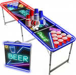 Ametlik Spotlightholes &otilde;llepongilaud koos aukudega komplekt | T&auml;ielik &otilde;llepongipakett | Sisaldab 1 &otilde;llepongilauda + 120 53 cl tassi (60 punast ja 60 sinist) + 6 pingpongipalli | joogim&auml;ngud | OriginalCup&reg;.