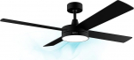 Cecotec EnergySilence Aero 5200 Line Ceiling Fan with Remote Control, Timer and LED Light, 60 W, Copper Motor, 132 cm (52 inches), 4 Blades, 3 Speeds, Winter Function (Black)