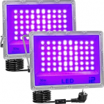 Must valgusvalgusti, 50 W must valgus, LED must valguslamp pistikupesaga, 395-400 nm, IP65 veekindel UV-valgusti