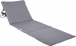 ONVAYA&reg; Beach Mat with Backrest in Grey, 2 cm Padded Sun Lounger with Bag, Foldable & Foldable Beach Mat with Carry Strap, Beach Mattress 161 x 55 x 45 cm
