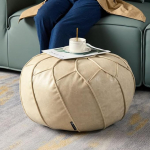 Louis Donn&eacute; T&auml;itmata Bean Bag kodu jaoks &Uuml;mmargune jalahoob Poufudish Jalahoiu Bean Bag Floor Chair Veekindel Faux nahast Pouf elutoa disain Fashion (valge)