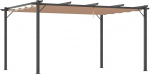 Outsunny Pergola Gazebo reguleeritava kanga katusega, 3 x 4 m, terrassikatus, alumiiniumist p&auml;ikesekaitse, varikatus, terrass, aed, hall + pruun
