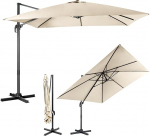 COSTWAY P&auml;ikesevari 300 x 300 cm Square, Cantilever P&auml;ikesevari kurvliga, aia vihmavarju kallutatav, 360&deg; p&ouml;&ouml;ramine, suur terrassivari, turuvari aedadesse, terrassidele, kohvikutele (beež)