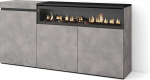 Skraut Home Sideboard, Highboard, kapp, Comode kapp, 150 x 75 x 35 cm, 3 ust, elektriline kamin, m&otilde;&otilde;tmed, kaasaegne stiil, tsementist