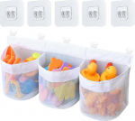 Vannitoa m&auml;nguasjade hoiuv&otilde;rk, 3 sektsiooni, rippuv m&auml;nguasjade hoiukott, kiire kuivamine, 5 tugeva iminapaga vannitoa korraldaja, vannitoa, m&auml;nguasjade jaoks.