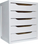 Aranaz puidust kapp 5 sahtlit esikusse magamistuppa elutuppa valge 39 x 30 x 45 cm