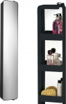 Croydex Arun Swivel Tall Bathroom Mirror Cabinet, matt must viimistlus, vannitoa kabinet koos peegliga, 4 fikseeritud riiulit, t&auml;ielikult kokkupandud vannitoa seinakapp koos k&otilde;igi kinnitustega sisse