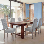 Mendler 6 s&ouml;&ouml;gitoolist koosnev komplekt HWC-O66b K&ouml;&ouml;gitooli polsterdatud tool Chesterfield n&ouml;&ouml;pidega kangas / tekstiil helehall