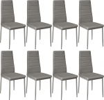 Homewell s&ouml;&ouml;gitoa toolid, komplekt 8, ergonoomiline seljatugi terasraamiga, kvaliteetne PU nahk paksendatud k&auml;snaga, kodu ja k&ouml;&ouml;gim&ouml;&ouml;bel (8, mudel 1, hall)