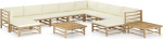 Festnight Garden Lounge Furniture, Patio Garden Furniture Set, Bambus Garden Lounge Diivan, Outdoor Couch Set, Garden Diivan Set, Patio Furniture, 12 tk.