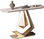 Marmor-Konsolentisch, Konsolentisch Schmal, Kratzfeste Schieferplatte, Lange Bauernhaus-Foyer-Tische, F&uuml;r Wohnzimmer, Foyer, Schlafzimmer(Gold+White,80cm/31.5")