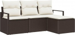 Model3354997 4-osaline aia diivan komplekt padjadega Brown Poly Rattan Garden Lounge