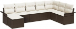 Aia diivan komplekt padjad 8 t&uuml;kki Brown Poly Rattan aiam&ouml;&ouml;bel Model3345478