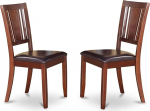 East West Furniture DUC-MAH-LC Dudley k&ouml;&ouml;gi s&ouml;&ouml;gitoolid - kunstnahast polsterdatud puidust toolid 2-st komplektist Mahagonist