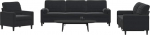 3-osaline diivanikomplekt padjadega ja pehmendustega must samet Model3278456