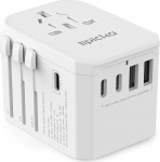 EPICKA reisiadapter kogu maailmas, universaalne reisipistiku adapter 30 W, rahvusvaheline pistikupesa adapter 3 USB-C, 2 USB-A, reisiadapter Saksamaa, USA, Suurbritannia, Jaapan, Tai, Austraalia, TA-105C, valge