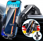 VANMASS mobiiltelefoni hoidja auto [Upgrade versioon Bombproof] 4-in-1 iminapakett ventilatsiooniga mobiiltelefoni hoidja auto koos kleeplokiga mobiiltelefoni hoidja auto universaalne sobib iPhone 16 Pro Max Plus 15 14
