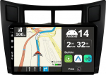 JOYX Android 13 IPS autoraadio, mis sobib Toyota Yarisele (2005-2011) - Sisseehitatud CarPlay Android auto - Tasuta tagurduskaamera - 2G + 32G - 9-tolline 2 DIN - DSP DAB roolijuhtimispult WiFi Fast Boot 4G