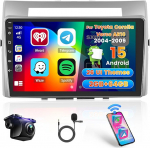 Hikity Android autoraadio 2+64G navigatsioon Toyota Corolla Verso AR10 2004-2009 traadita Carplay Android autole, 9-tolline puuteekraaniga raadio koos Mirror Link WiFi GPS Bluetooth FM RDS EQ SWCga