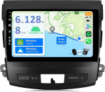 YUNTX [6GB + 128GB] Android 14 autoraadio Mitsubishi Outlander/Peugeot 4007/Citroen C-Crosser-[Integreeritud CarPlay/Android Car/DSP/GPS]-9-tolline IPS 2.5D kaamera + MIC-DAB/roolijuhtimispult/peegel