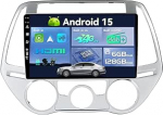 SXAUTO Android 15 - Sisseehitatud 4G LTE DAB - 6G + 128G - Autoraadio Hyundai I20 (2012-2014) - Traadita CarPlay Android Auto - Kaamera + MIC - Juhtimisseade DSP Dual Band WiFi - QLED 9 tolli